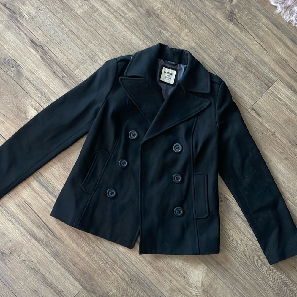 WOMENS BLACK PEACOAT OLD NAVY